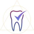 Animated tooth with checkmark icon