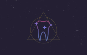 Animated sparkling tooth icon