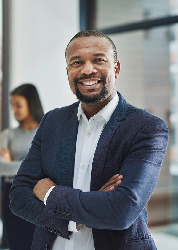 Man in suit with healthy smile